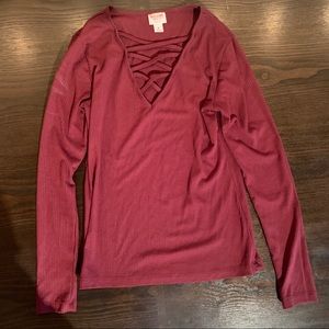 Maroon long sleeve tee